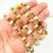 Ethiopian Opal Oxidized Wire Chain